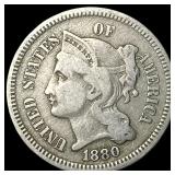 1880 Nickel Three-Cent Piece ABOUT UNCIRCULATED