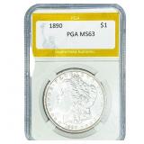 1890 Morgan Silver Dollar PGA MS63