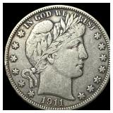 1911-S Silver Barber Half Dollar NEARLY UNCIRCULAT