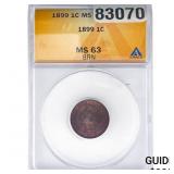 1899 Indian Head Cent ANACS MS63 BRN