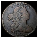 1801 Draped Bust Large Cent NEARLY UNCIRCULATED