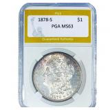 1878-S Morgan Silver Dollar PGA MS63