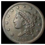1838 Coronet Head Large Cent ABOUT  UNCIRCULATED