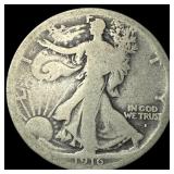 1916-S Walking Liberty Half Dollar LIGHTLY  CIRCU