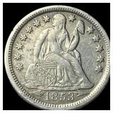 1853-O Silver Seated Liberty Dime NEARLY  UNCIRCU