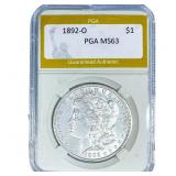 1892-O Morgan Silver Dollar PGA MS63