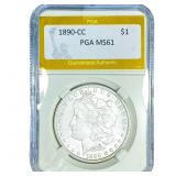 1890-CC Morgan Silver Dollar PGA MS61