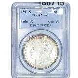 1891-S Morgan Silver Dollar PCGS MS63