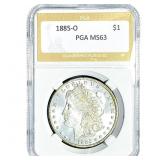 1885-O Morgan Silver Dollar PGA MS63