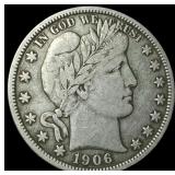 1906 Silver Barber Half Dollar LIGHTLY  CIRCULATE
