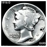 1916-D Mercury Dime NEARLY UNCIRCULATED