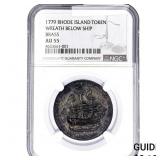 1779 Rhode Island Brass Token NGC AU55