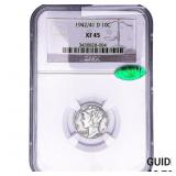 1942/41-D CAC Mercury Silver Dime NGC XF45