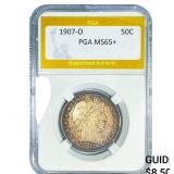 1907-O Barber Half Dollar PGA MS65+
