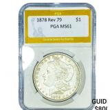 1878 Rev 79 Morgan Silver Dollar PGA MS61