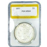 1897 Morgan Silver Dollar PGA MS64