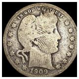 1909-O Silver Barber Half Dollar LIGHTLY CIRCULATE