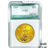 1924 $20 Gold Double Eagle NTC AU58