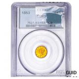 1853 Rare Gold Dollar PCGS MS63