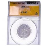 1833 Capped Bust Quarter ANACS EF45