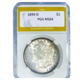 1899-O Morgan Silver Dollar PGA MS64