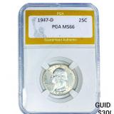 1947-D Washington Silver Quarter PGA MS66