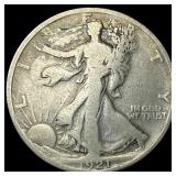 1921 Silver Walking Liberty Half Dollar  NICELY C