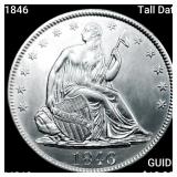 1846 Tall Date Seated Liberty Half Dollar CHOICE B