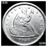 1838 Seated Liberty Quarter CHOICE AU