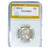 1952-D Washington Silver Quarter PGA MS66+