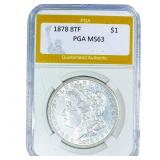1878 8TF Morgan Silver Dollar PGA MS63