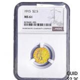 1915 $2.50 Gold Quarter Eagle NGC MS61