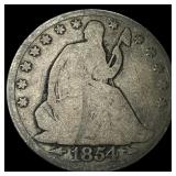 1854 Arrows Seated Liberty Silver Half Dollar  HI