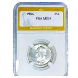 1946 Washington Silver Quarter PGA MS67