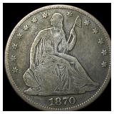 1870 Seated Liberty Half Dollar NEARLY UNCIRCULATE