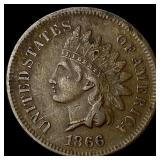 1866 Indian Head Cent NEARLY UNCIRCULATED