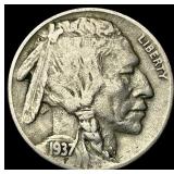 1937-D 3 Leg Buffalo Nickel NEARLY  UNCIRCULATED