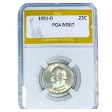 1951-D Washington Silver Quarter PGA MS67