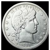 1911 Barber Silver Quarter NEARLY  UNCIRCULATED