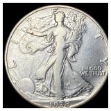 1938-D Silver Walking Liberty Half Dollar  LIGHTL