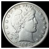 1907-S Silver Barber Half Dollar NEARLY  UNCIRCUL