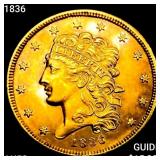 1836 $5 Gold Half Eagle CHOICE AU