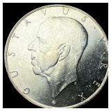 1938 Sweden Silver 2 Kroner UNCIRCULATED