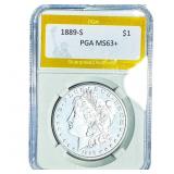 1889-S Morgan Silver Dollar PGA MS63+