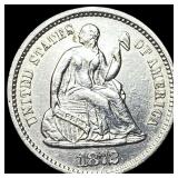 1872-S Silver Seated Liberty Half Dime  CLOSELY U