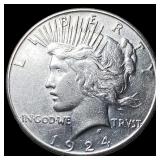 1924 Silver Peace Dollar CLOSELY UNCIRCULATED