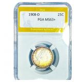 1908-D Barber Quarter PGA MS63+