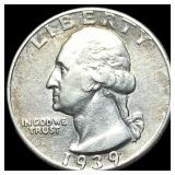 1939-D Silver Washington Quarter NEARLY UNCIRCULAT
