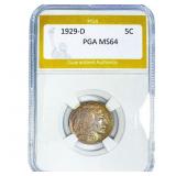 1929-D Buffalo Nickel PGA MS64