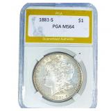 1881-S Morgan Silver Dollar PGA MS64